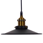 GloboStar® CARAVEL 01042 Vintage Industrial Κρεμαστό Φωτιστικό Οροφής Μονόφωτο Μαύρο Μεταλλικό Καμπάνα Φ36 x Y13cm