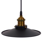 GloboStar® CARAVEL 01042 Vintage Industrial Κρεμαστό Φωτιστικό Οροφής Μονόφωτο Μαύρο Μεταλλικό Καμπάνα Φ36 x Y13cm