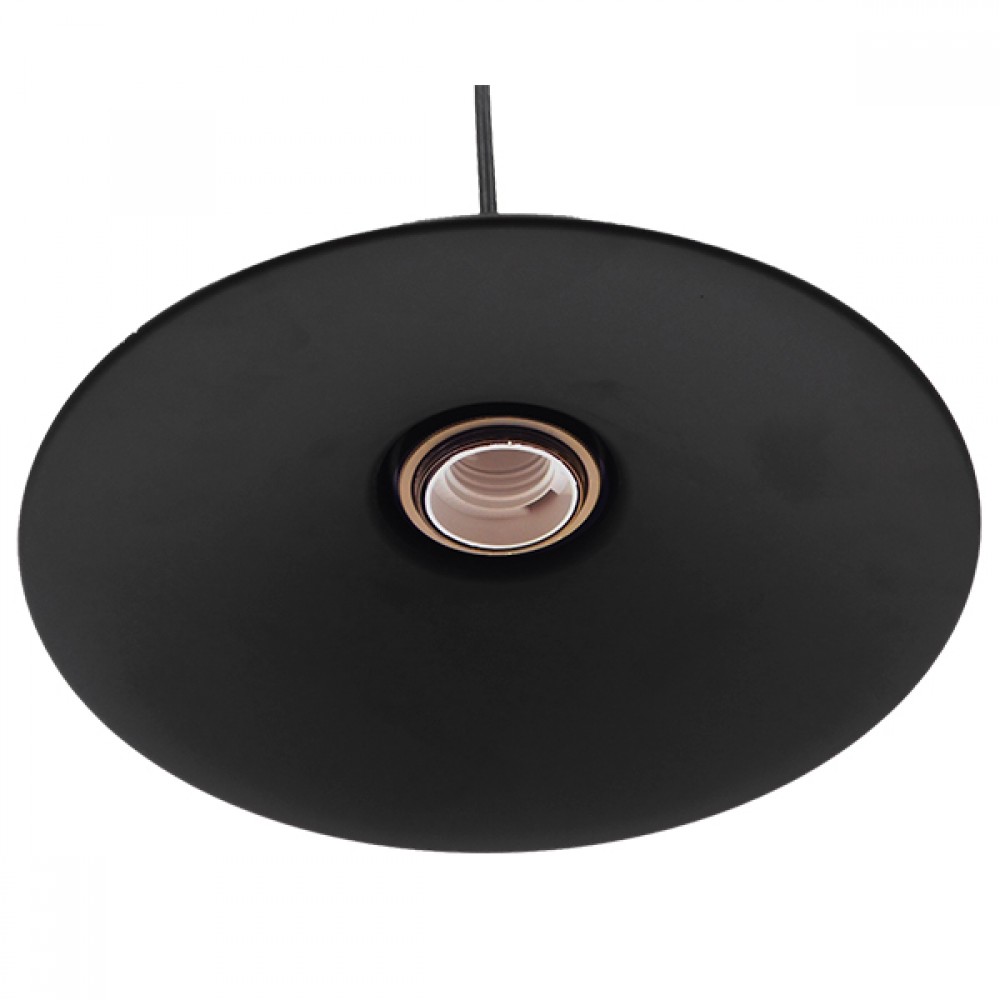 GloboStar® CARAVEL 01042 Vintage Industrial Κρεμαστό Φωτιστικό Οροφής Μονόφωτο Μαύρο Μεταλλικό Καμπάνα Φ36 x Y13cm