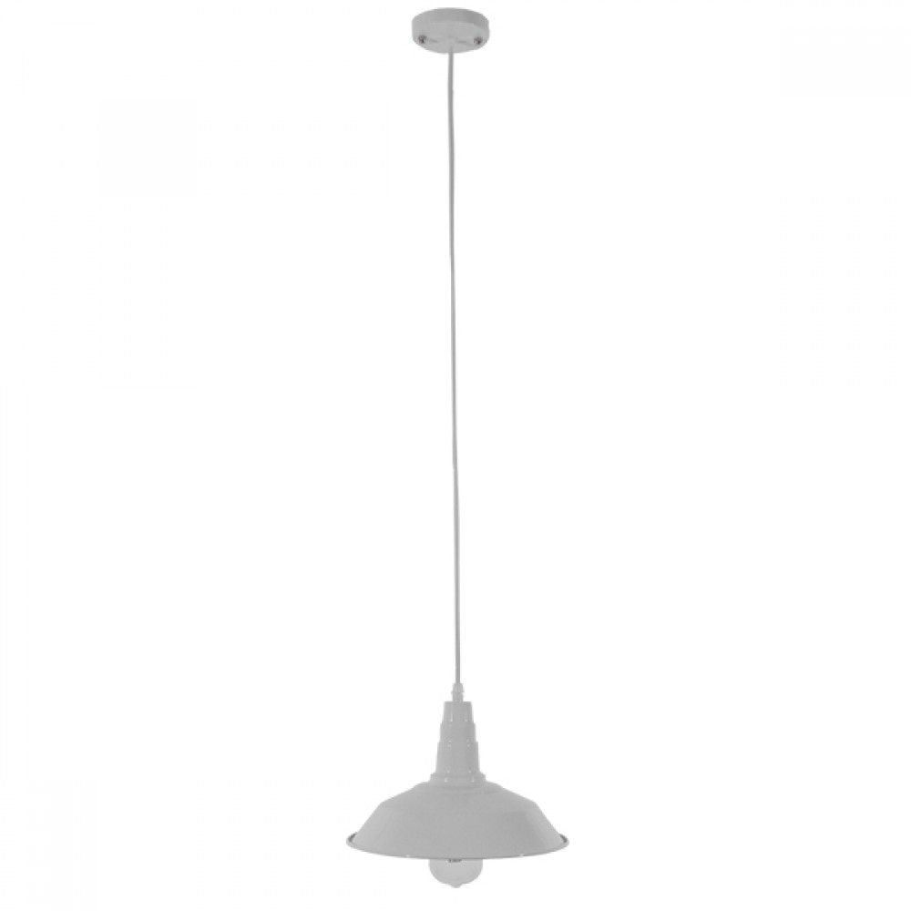 GloboStar® RAY 01044 Vintage Κρεμαστό Φωτιστικό Καμπάνα Μονόφωτο 1 x E27 IP20 Λευκό Μέταλλο - Μ26 x Π26 x Υ25cm
