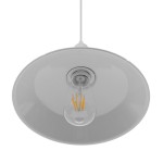 GloboStar® RAY 01044 Vintage Industrial Κρεμαστό Φωτιστικό Οροφής Μονόφωτο 1 x E27 Λευκό Μεταλλικό Καμπάνα Φ26 x Y25cm