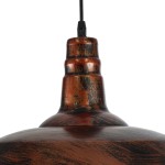 GloboStar® RAY 01046 Vintage Industrial Κρεμαστό Φωτιστικό Οροφής Μονόφωτο 1 x E27 AC220-240V - Φ36 x Υ25cm - Καφέ Σκουριά Μεταλλικό Καμπάνα - 5 Χρόνια Εγγύηση