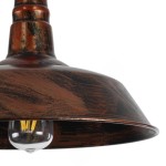 GloboStar® RAY 01046 Vintage Industrial Κρεμαστό Φωτιστικό Οροφής Μονόφωτο 1 x E27 AC220-240V - Φ36 x Υ25cm - Καφέ Σκουριά Μεταλλικό Καμπάνα - 5 Χρόνια Εγγύηση