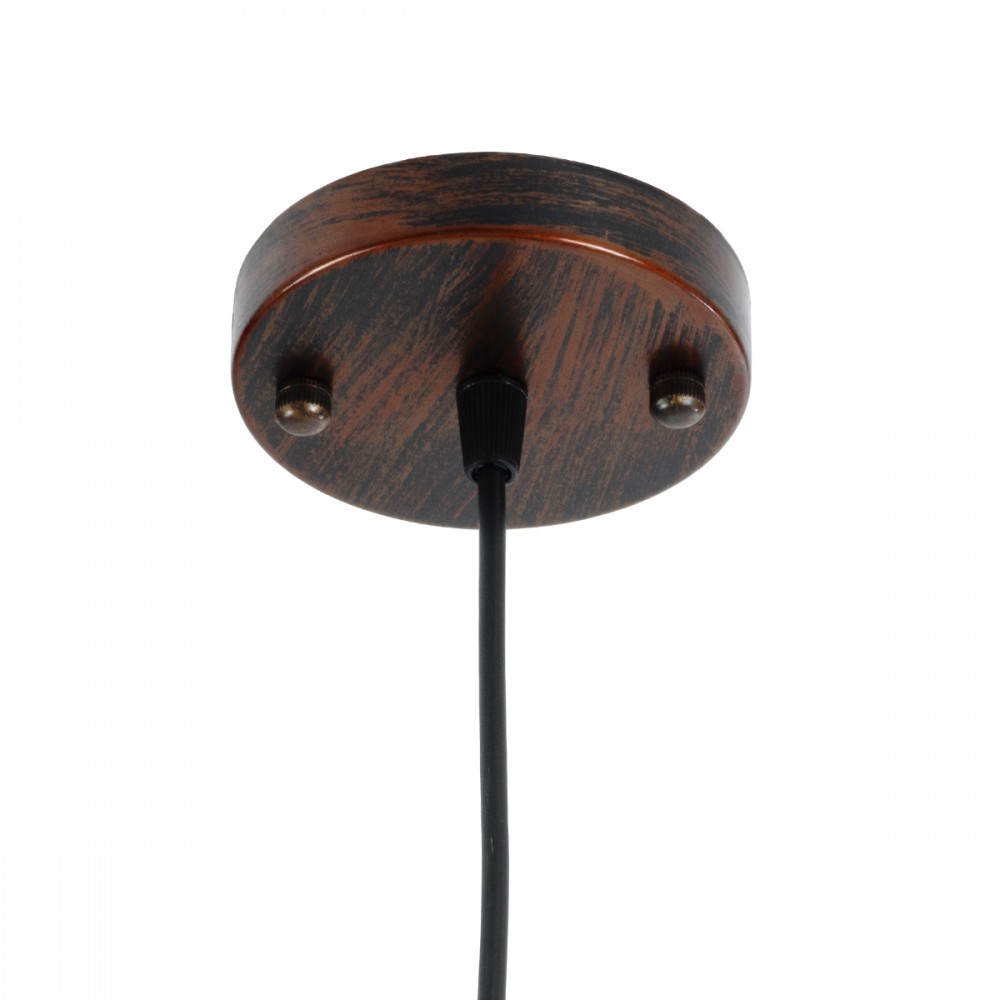 GloboStar® RAY 01046 Vintage Industrial Κρεμαστό Φωτιστικό Οροφής Μονόφωτο 1 x E27 AC220-240V - Φ36 x Υ25cm - Καφέ Σκουριά Μεταλλικό Καμπάνα - 5 Χρόνια Εγγύηση