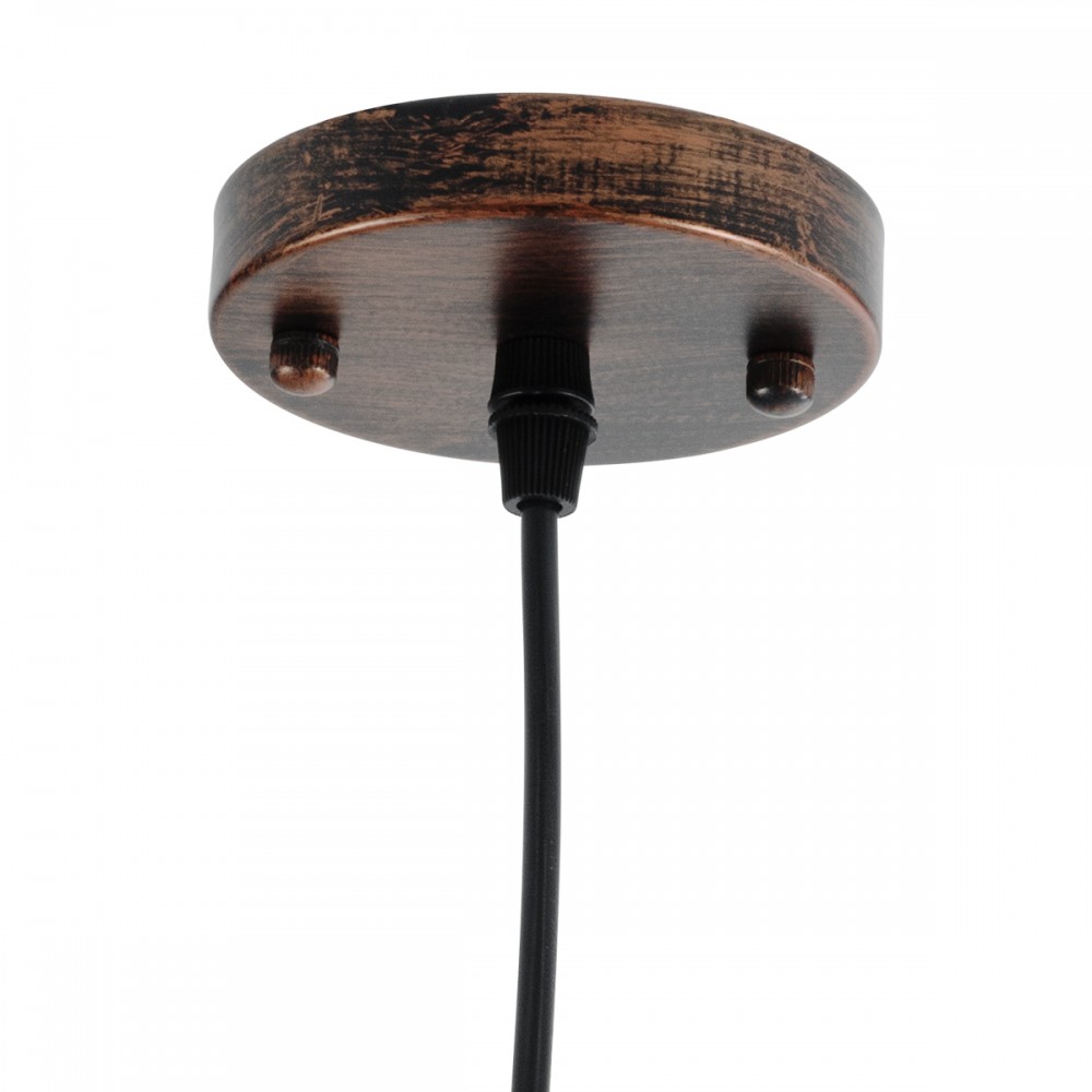 GloboStar® RAY 01047 Vintage Industrial Κρεμαστό Φωτιστικό Οροφής Μονόφωτο 1 x E27 Καφέ Σκουριά Μεταλλικό Καμπάνα Φ26 x Y25cm