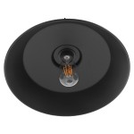 GloboStar® RAY 01049 Vintage Industrial Κρεμαστό Φωτιστικό Οροφής Μονόφωτο 1 x E27 Μαύρο Μεταλλικό Καμπάνα Φ36 x Y25cm