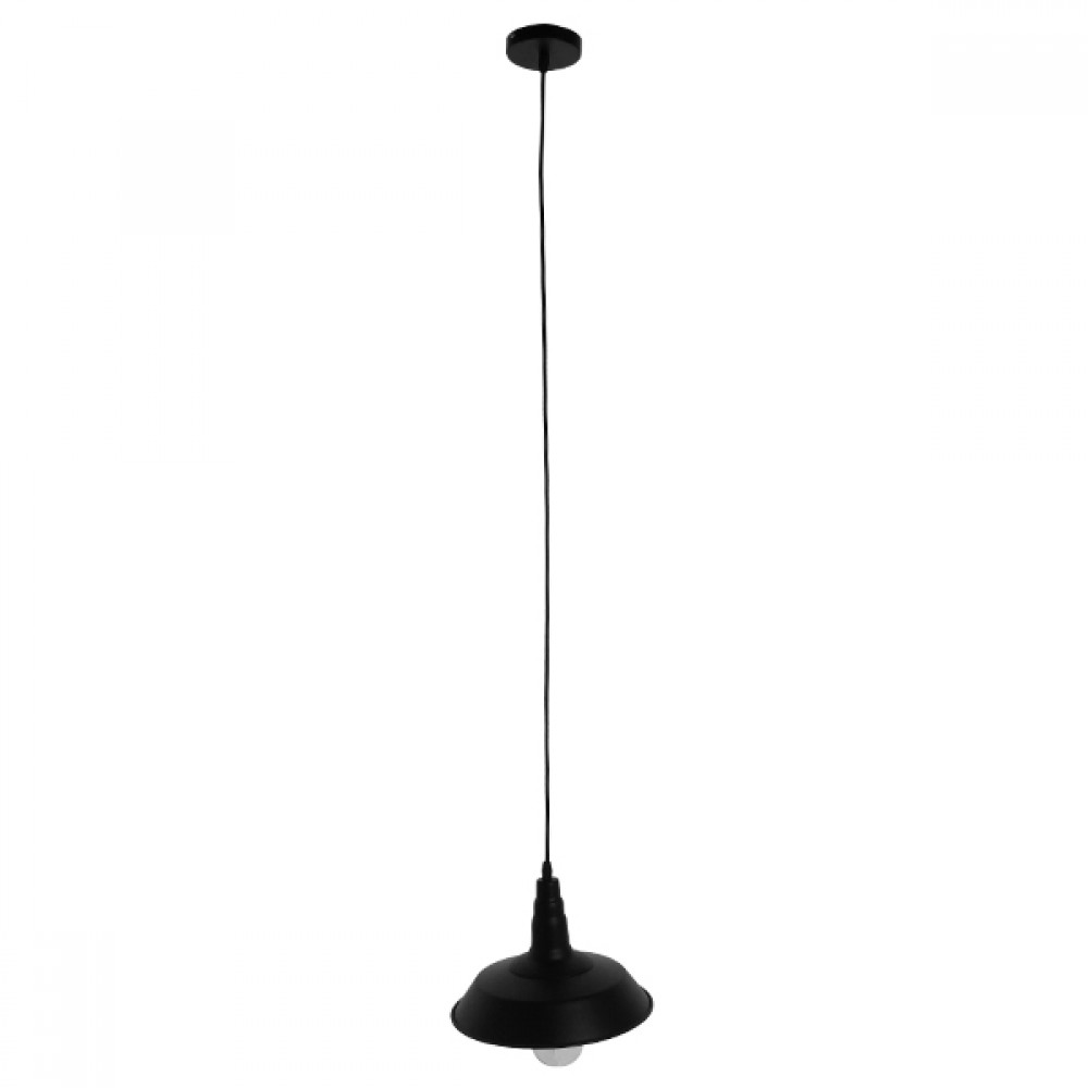 GloboStar® RAY 01050 Vintage Κρεμαστό Φωτιστικό Καμπάνα Μονόφωτο 1 x E27 IP20 Μαύρο Μέταλλο - Μ26 x Π26 x Υ25cm