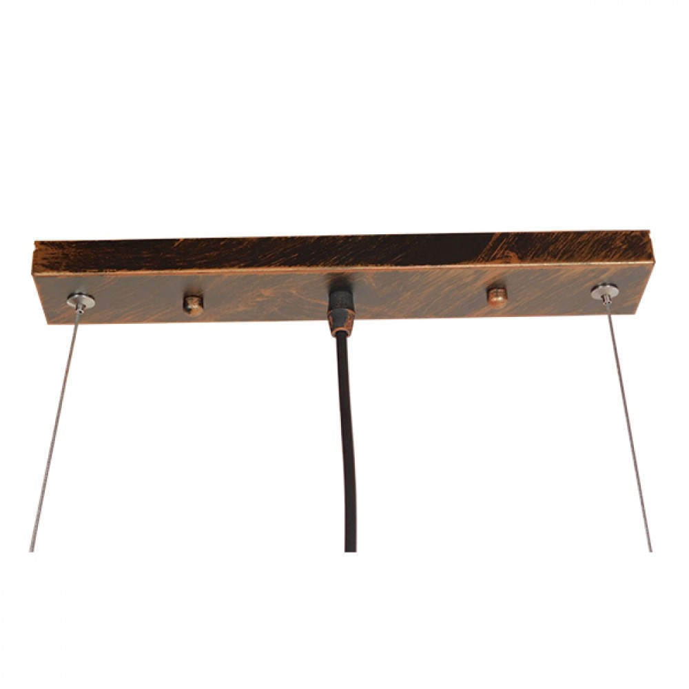 GloboStar® CANAL 01070 Vintage Industrial Κρεμαστό Φωτιστικό Οροφής Πολύφωτο 5 x E27 Καφέ Σκουριά Μεταλλικό Ράγα Μ88 x Π4.5 x Y7cm