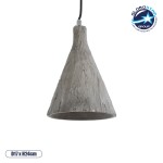 GloboStar® VOLCANO 01080 Μοντέρνο Κρεμαστό Φωτιστικό Οροφής Μονόφωτο Καφέ Τσιμέντο Φ17 x Y24cm