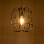 GloboStar® PARROT 01099 Μοντέρνο Industrial Κρεμαστό Φωτιστικό Οροφής Μονόφωτο 1 x E27 AC220-240V - Φ28 x Υ30cm - Μαύρο Μεταλλικό Πλέγμα - 5 Χρόνια Εγγύηση