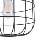 GloboStar® PARROT 01099 Μοντέρνο Industrial Κρεμαστό Φωτιστικό Οροφής Μονόφωτο 1 x E27 AC220-240V - Φ28 x Υ30cm - Μαύρο Μεταλλικό Πλέγμα - 5 Χρόνια Εγγύηση