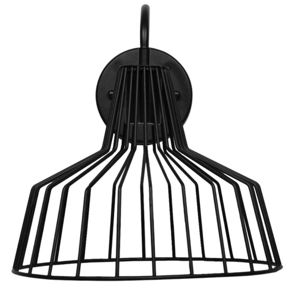 GloboStar® TRIUMPH 01117 Vintage Επιτοίχιο Φωτιστικό Απλίκα Μονόφωτο 1 x E27 IP20 Μαύρο Μέταλλο - Μ30 x Π36 x Υ30cm