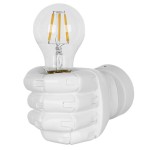 GloboStar® FIST 01137 Μοντέρνο Φωτιστικό Τοίχου Απλίκα Μονόφωτο Λευκό Γύψινο Μ15 x Π10 x Υ10cm