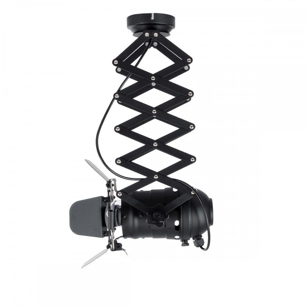 GloboStar® BROADWAY 01140 Vintage Industrial Φωτιστικό Οροφής Μονόφωτο 1 x E27 Μαύρο Μεταλλικό Πλέγμα Μ23 x Π23 x Υ36-95cm