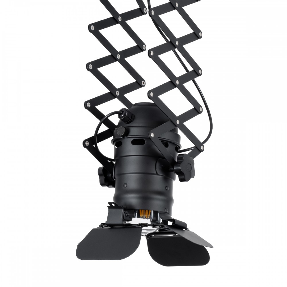 GloboStar® BROADWAY 01140 Vintage Industrial Φωτιστικό Οροφής Μονόφωτο 1 x E27 Μαύρο Μεταλλικό Πλέγμα Μ23 x Π23 x Υ36-95cm