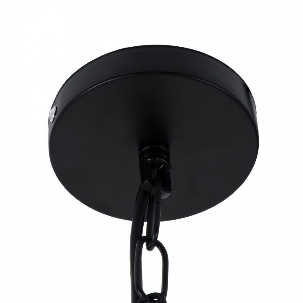 GloboStar® VITRUVIAN 01141 Vintage Κρεμαστό Φωτιστικό Οροφής Πολύφωτο 4 x E14 Μαύρο Μεταλλικό Πολυέλαιος με Μπεζ Σχοινί Φ53 x Y53cm