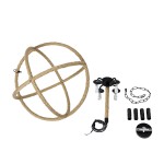 GloboStar® VITRUVIAN 01141 Vintage Κρεμαστό Φωτιστικό Οροφής Πολύφωτο 4 x E14 Μαύρο Μεταλλικό Πολυέλαιος με Μπεζ Σχοινί Φ53 x Y53cm