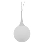 GloboStar® SPHERE 01143 Μοντέρνο Κρεμαστό Φωτιστικό Οροφής Μονόφωτο 1 x E27 Λευκό Γυάλινο Φ25 x Y46.5cm