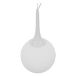 GloboStar® SPHERE 01143 Μοντέρνο Κρεμαστό Φωτιστικό Οροφής Μονόφωτο 1 x E27 Λευκό Γυάλινο Φ25 x Y46.5cm