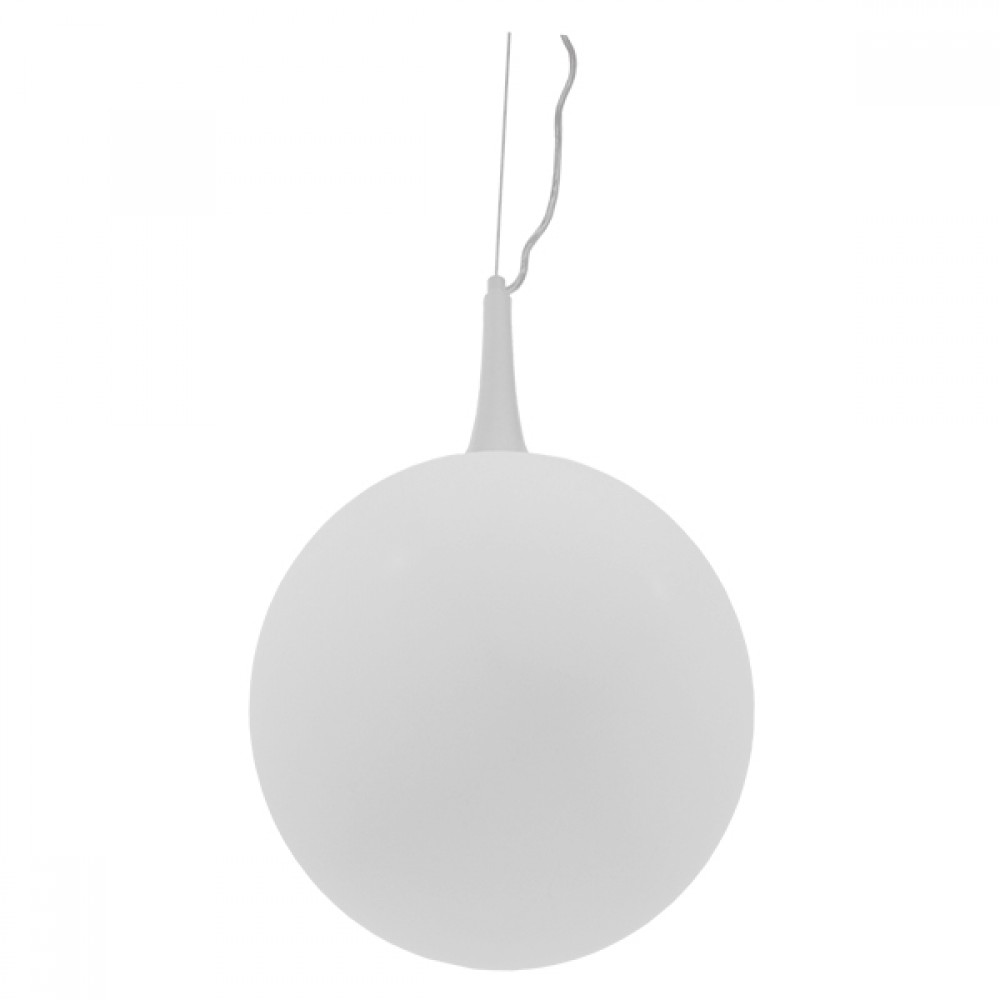 GloboStar® SPHERE 01143 Μοντέρνο Κρεμαστό Φωτιστικό Οροφής Μονόφωτο 1 x E27 Λευκό Γυάλινο Φ25 x Y46.5cm