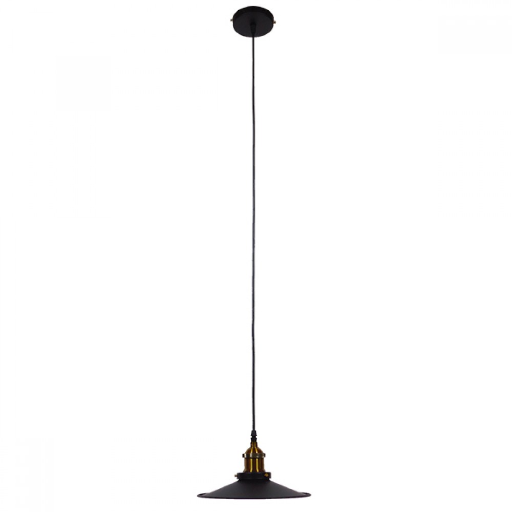 GloboStar® CARAVEL 01167 Vintage Κρεμαστό Φωτιστικό Καμπάνα Μονόφωτο 1 x E27 IP20 Μαύρο & Χρυσό Μέταλλο - Μ22 x Π22 x Υ13cm
