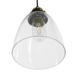 GloboStar® WICKHAM 01168 Vintage Κρεμαστό Φωτιστικό Οροφής Μονόφωτο 1 x E27 Γυάλινο Καμπάνα Φ14 x Y23cm