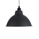 GloboStar® LOUVE 01176 Vintage Industrial Κρεμαστό Φωτιστικό Οροφής Μονόφωτο 1 x E27 AC220-240V IP20 - Φ40 x Y30cm - Μαύρο με Ασημί Μεταλλικό Καμπάνα - 5 Χρόνια Εγγύηση