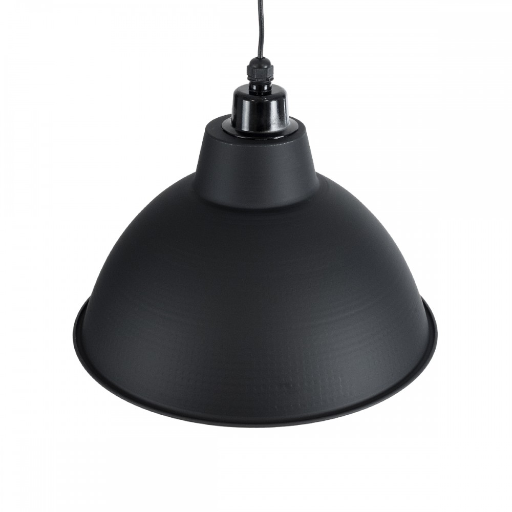 GloboStar® LOUVE 01176 Vintage Industrial Κρεμαστό Φωτιστικό Οροφής Μονόφωτο 1 x E27 AC220-240V IP20 - Φ40 x Y30cm - Μαύρο με Ασημί Μεταλλικό Καμπάνα - 5 Χρόνια Εγγύηση