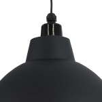 GloboStar® LOUVE 01176 Vintage Industrial Κρεμαστό Φωτιστικό Οροφής Μονόφωτο 1 x E27 AC220-240V IP20 - Φ40 x Y30cm - Μαύρο με Ασημί Μεταλλικό Καμπάνα - 5 Χρόνια Εγγύηση