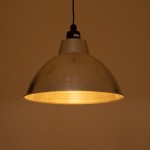 GloboStar® LOUVE 01178 Vintage Industrial Κρεμαστό Φωτιστικό Οροφής Μονόφωτο 1 x E27 AC220-240V IP20 - Φ40 x Y30cm - Ασημί Μεταλλικό Καμπάνα  - 5 Χρόνια Εγγύηση