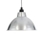 GloboStar® LOUVE 01178 Vintage Industrial Κρεμαστό Φωτιστικό Οροφής Μονόφωτο 1 x E27 AC220-240V IP20 - Φ40 x Y30cm - Ασημί Μεταλλικό Καμπάνα  - 5 Χρόνια Εγγύηση