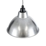 GloboStar® LOUVE 01178 Vintage Industrial Κρεμαστό Φωτιστικό Οροφής Μονόφωτο 1 x E27 AC220-240V IP20 - Φ40 x Y30cm - Ασημί Μεταλλικό Καμπάνα  - 5 Χρόνια Εγγύηση