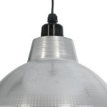 GloboStar® LOUVE 01178 Vintage Industrial Κρεμαστό Φωτιστικό Οροφής Μονόφωτο 1 x E27 AC220-240V IP20 - Φ40 x Y30cm - Ασημί Μεταλλικό Καμπάνα  - 5 Χρόνια Εγγύηση