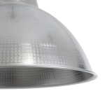 GloboStar® LOUVE 01178 Vintage Industrial Κρεμαστό Φωτιστικό Οροφής Μονόφωτο 1 x E27 AC220-240V IP20 - Φ40 x Y30cm - Ασημί Μεταλλικό Καμπάνα  - 5 Χρόνια Εγγύηση