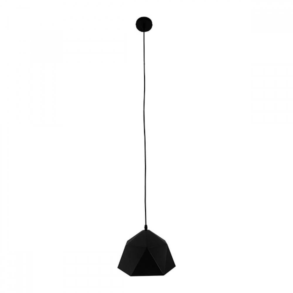 GloboStar® HEXAGON 01194 Μοντέρνο Κρεμαστό Φωτιστικό Καμπάνα Μονόφωτο 1 x E27 IP20 Μαύρο & Χρυσό Μέταλλο - Μ25 x Π25 x Υ15cm