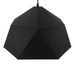 GloboStar® HEXAGON 01195 Μοντέρνο Κρεμαστό Φωτιστικό Οροφής Μονόφωτο Μαύρο - Χρυσό Μεταλλικό Καμπάνα Φ46 x Y25cm