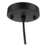 GloboStar® REA 01196 Μοντέρνο Κρεμαστό Φωτιστικό Οροφής Μονόφωτο Μαύρο Μεταλλικό Πλέγμα με Υφασμάτινο Εσωτερικό Καπέλο Φ20 x Y44cm