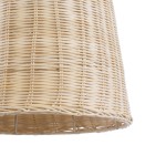 GloboStar® BAHAMAS 01202 Vintage Κρεμαστό Φωτιστικό Οροφής Μονόφωτο 1 x E27 AC220-240V - Φ30 x Υ40cm - Μπεζ Μπαμπού Καμπάνα - 5 Χρόνια Εγγύηση