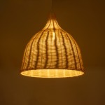 GloboStar® BAHAMAS 01203 Vintage Κρεμαστό Φωτιστικό Οροφής Μονόφωτο 1 x E27 AC220-240V - Φ45 x Υ47cm - Μπεζ Ξύλινο Ψάθινο Μπαμπού Καμπάνα - 5 Χρόνια Εγγύηση