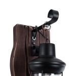 GloboStar® BRASRA 01204 Vintage Φωτιστικό Τοίχου Απλίκα Μονόφωτο 1 x E27 AC220-240V - Μ15 x Π20 x Υ30cm - Ξύλινο με Μαύρο Μεταλλικό Φανάρι και Διάφανο Γυαλί Πλέγμα - 5 Χρόνια Εγγύηση