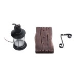 GloboStar® BRASRA 01204 Vintage Φωτιστικό Τοίχου Απλίκα Μονόφωτο 1 x E27 AC220-240V - Μ15 x Π20 x Υ30cm - Ξύλινο με Μαύρο Μεταλλικό Φανάρι και Διάφανο Γυαλί Πλέγμα - 5 Χρόνια Εγγύηση