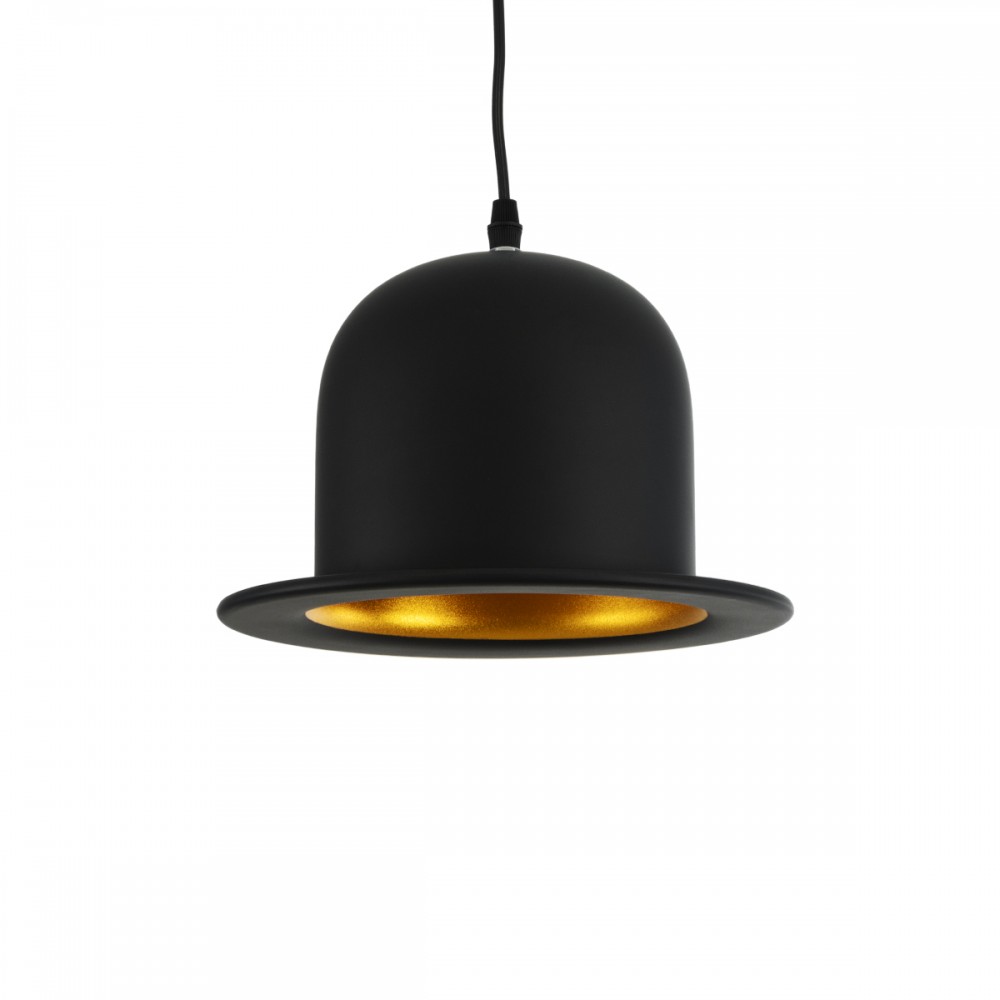 GLOBOSTAR® CHARLO 01214 Vintage Κρεμαστό Φωτιστικό Οροφής με Ντουί 1 x E27 AC 220-240V IP20 - Μαύρο & Χρυσό - Μ26 x Π26 x Υ16cm