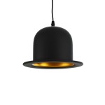 GloboStar® CHARLO 01214 Vintage Κρεμαστό Φωτιστικό Οροφής Μονόφωτο 1 x E27 AC220-240V - Φ26 x Υ16cm - Μαύρο Μεταλλικό Καμπάνα - 5 Χρόνια Εγγύηση