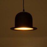 GloboStar® CHARLO 01214 Vintage Κρεμαστό Φωτιστικό Οροφής Μονόφωτο 1 x E27 AC220-240V - Φ26 x Υ16cm - Μαύρο Μεταλλικό Καμπάνα - 5 Χρόνια Εγγύηση