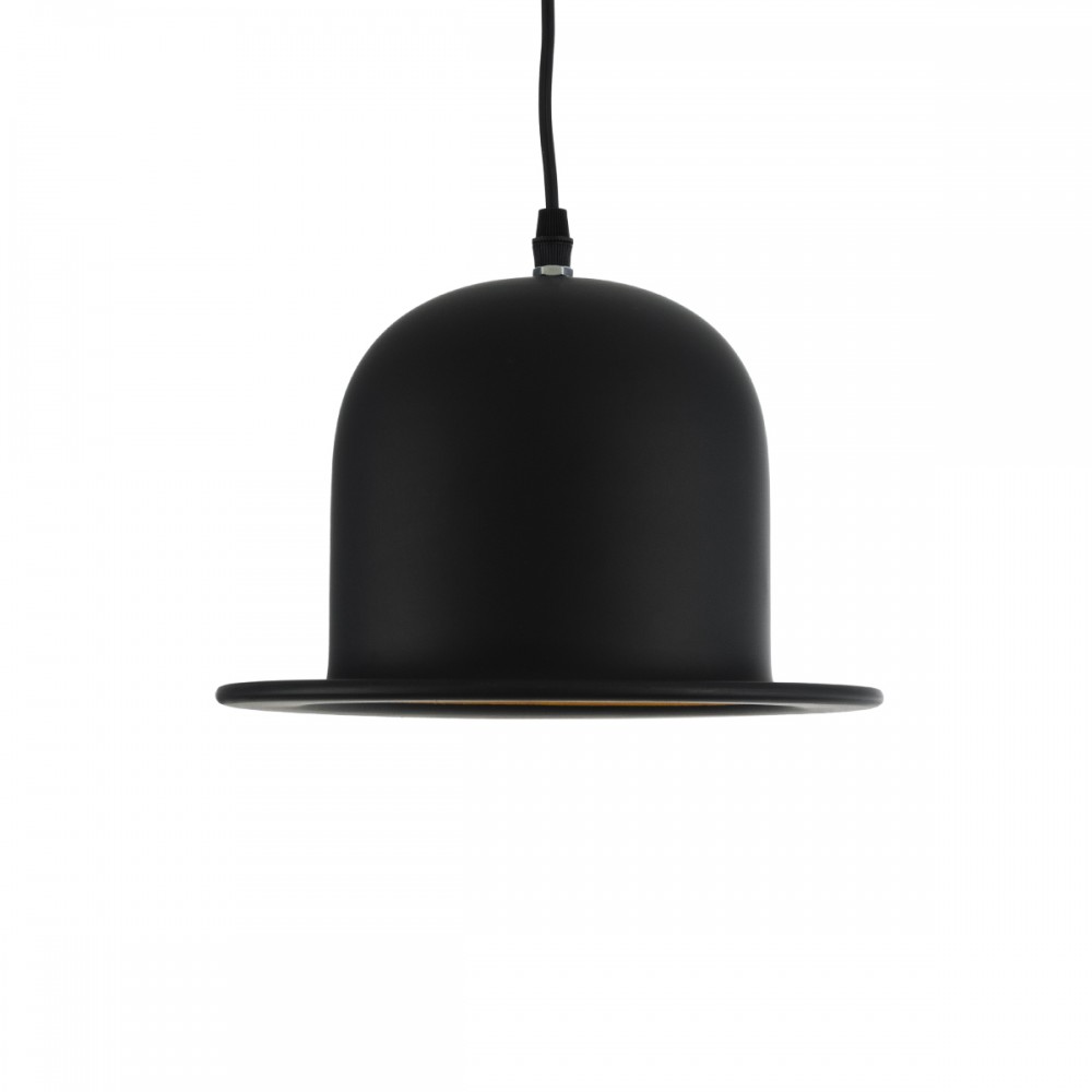 GloboStar® CHARLO 01214 Vintage Κρεμαστό Φωτιστικό Οροφής Μονόφωτο 1 x E27 AC220-240V - Φ26 x Υ16cm - Μαύρο Μεταλλικό Καμπάνα - 5 Χρόνια Εγγύηση