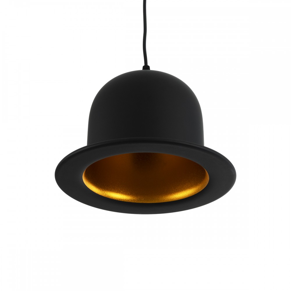 GloboStar® CHARLO 01214 Vintage Κρεμαστό Φωτιστικό Οροφής Μονόφωτο 1 x E27 AC220-240V - Φ26 x Υ16cm - Μαύρο Μεταλλικό Καμπάνα - 5 Χρόνια Εγγύηση