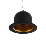 GloboStar® CHARLO 01214 Vintage Κρεμαστό Φωτιστικό Οροφής Μονόφωτο 1 x E27 AC220-240V - Φ26 x Υ16cm - Μαύρο Μεταλλικό Καμπάνα - 5 Χρόνια Εγγύηση