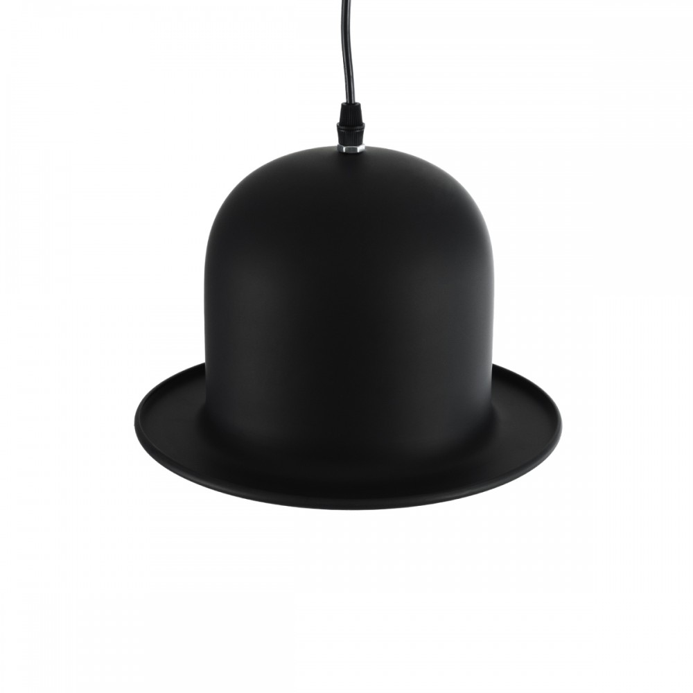 GloboStar® CHARLO 01214 Vintage Κρεμαστό Φωτιστικό Οροφής Μονόφωτο 1 x E27 AC220-240V - Φ26 x Υ16cm - Μαύρο Μεταλλικό Καμπάνα - 5 Χρόνια Εγγύηση