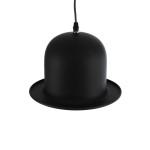GloboStar® CHARLO 01214 Vintage Κρεμαστό Φωτιστικό Οροφής Μονόφωτο 1 x E27 AC220-240V - Φ26 x Υ16cm - Μαύρο Μεταλλικό Καμπάνα - 5 Χρόνια Εγγύηση