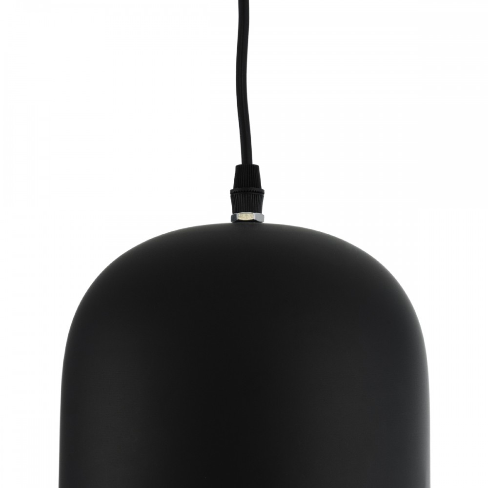 GloboStar® CHARLO 01214 Vintage Κρεμαστό Φωτιστικό Οροφής Μονόφωτο 1 x E27 AC220-240V - Φ26 x Υ16cm - Μαύρο Μεταλλικό Καμπάνα - 5 Χρόνια Εγγύηση